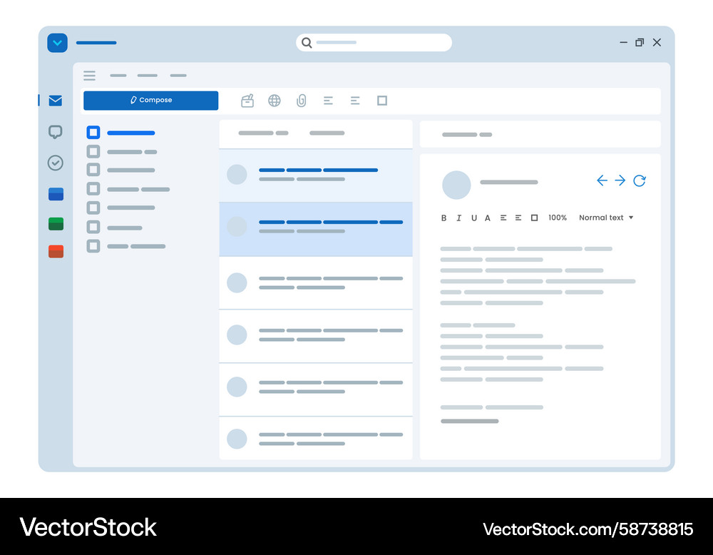 Clean and modern user interface for a email client Vector Image