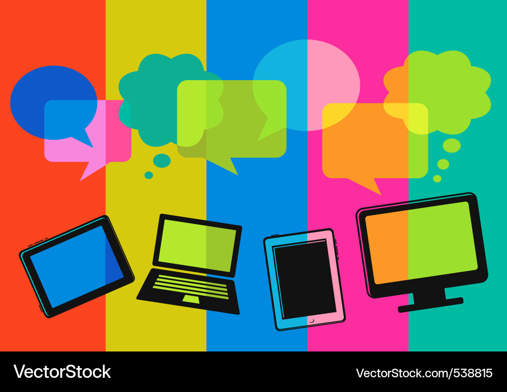 Computer Icons with Speech Bubbles vector image