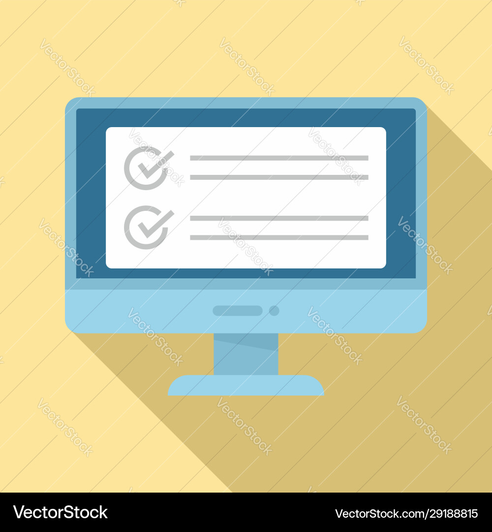 Computer monitor icon flat style Computer monitor icon flat style vector image