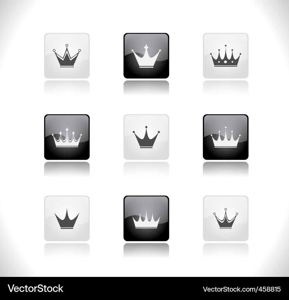 Crown Buttons Collection Vector Image