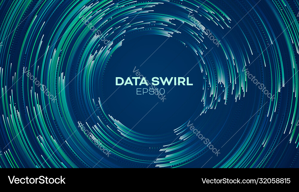 Data Flow Background - Circular Vortex Vector Image