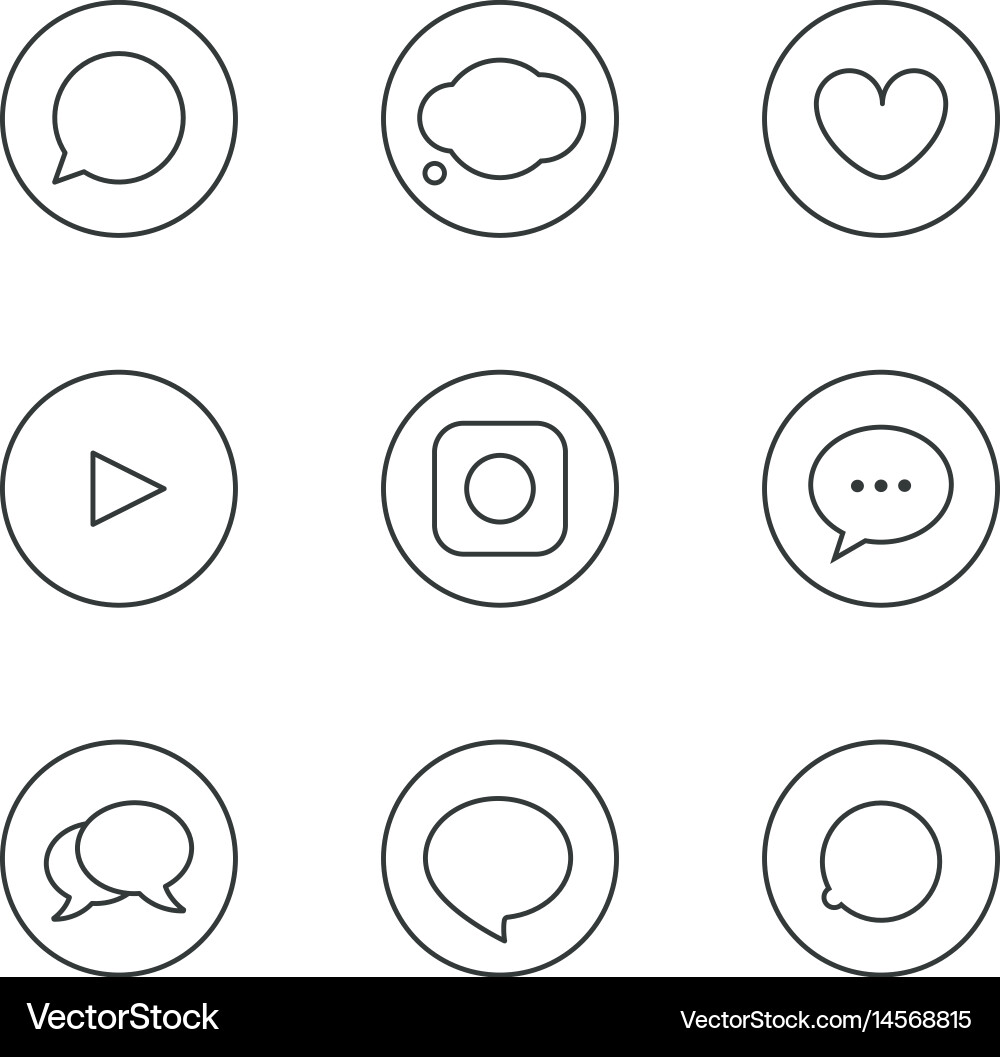 Different simple communication elements in circles vector image