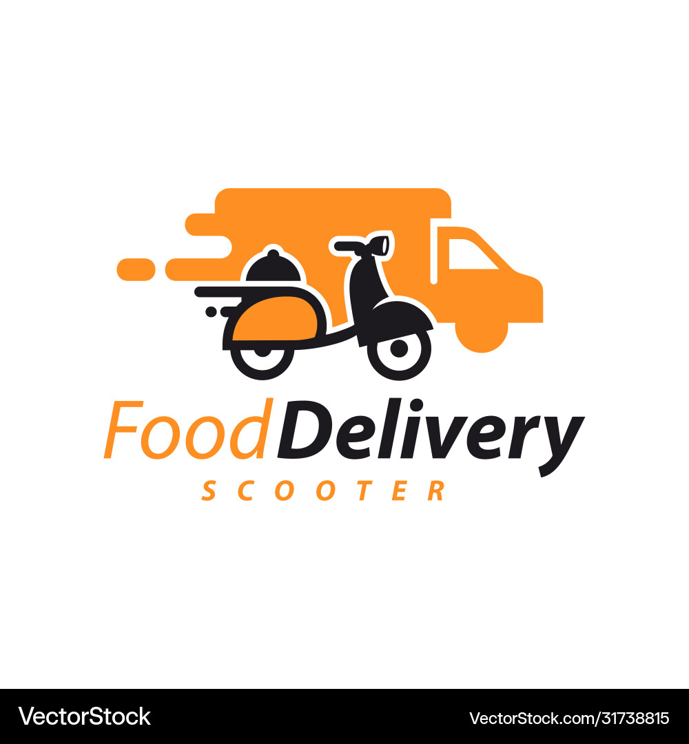 Food Delivery Logo - Motorcycle & Car Vector Image