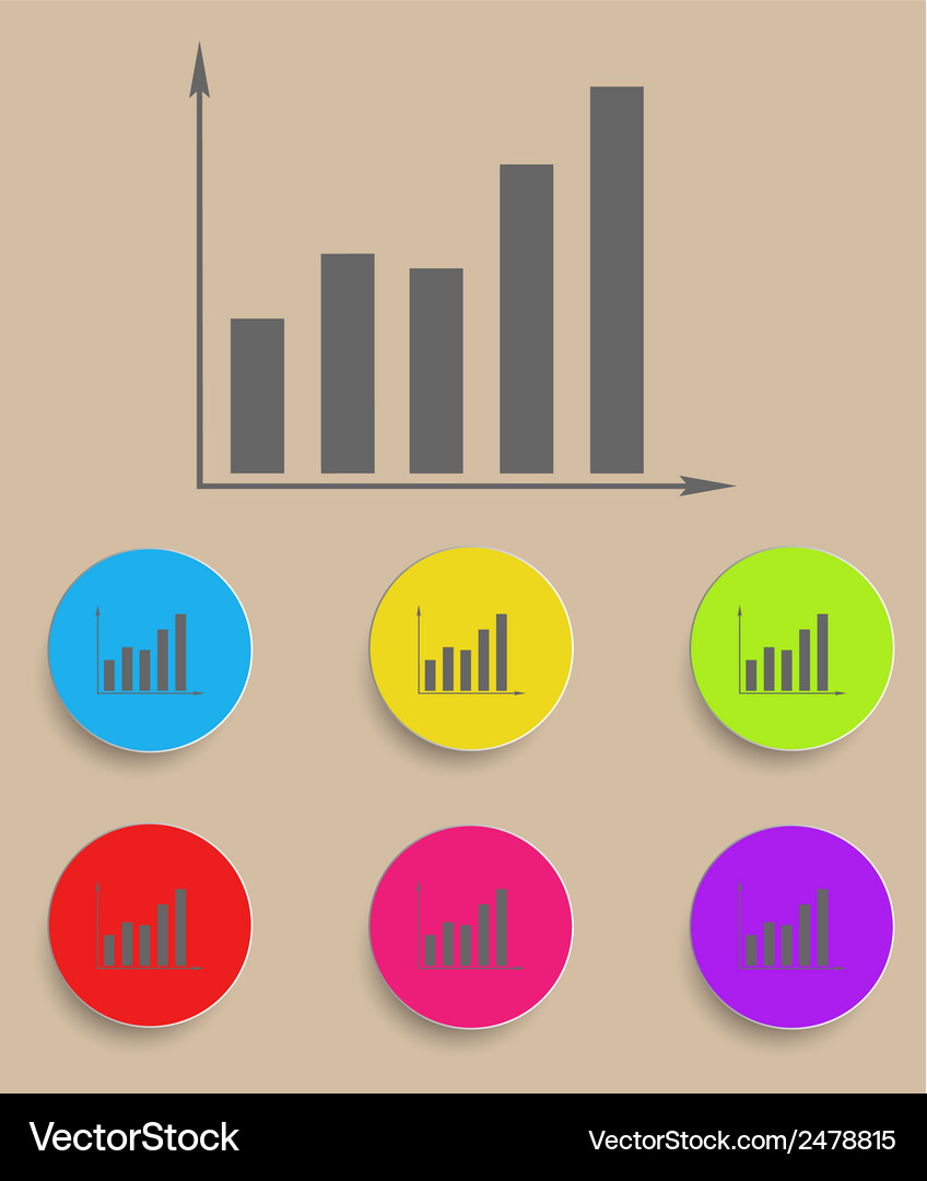 Graph icon with color variations Vector Image