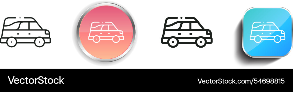 Hearse icon thin linear regular and button style vector image
