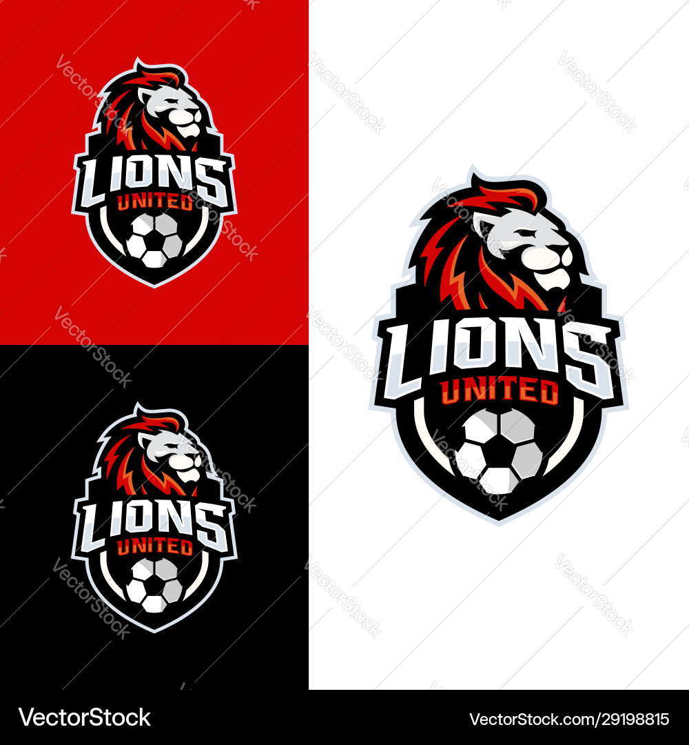 Lion Football Logo - Mascot Concept vector image