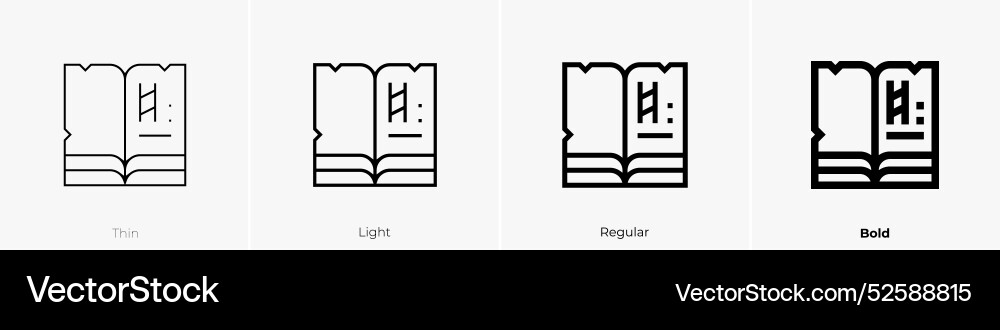 Manuscript icon thin light regular and bold style Manuscript icon thin light regular and bold style vector image