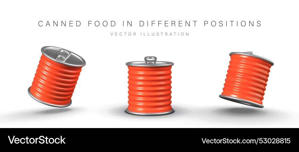 Red corrugated can with tab element in different Red corrugated can with tab element in different vector image