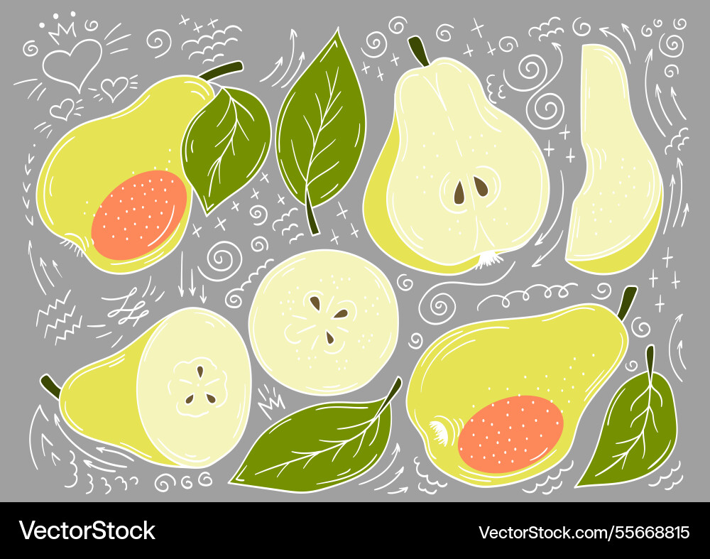 Set of color in hand draw style vector image