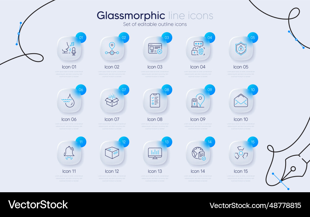 Set of reject web online voting and office box vector image