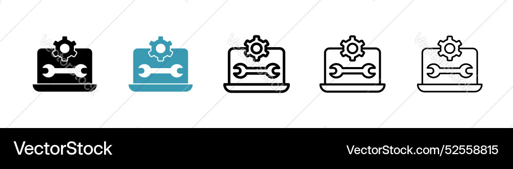 Software engineering icon set on white background Vector Image
