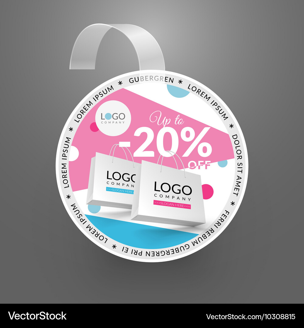Wobbler design template for sale event Vector Image