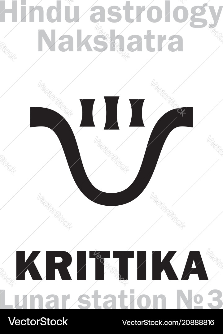 Astrology lunar station krittika nakshatra Astrology lunar station krittika nakshatra vector image