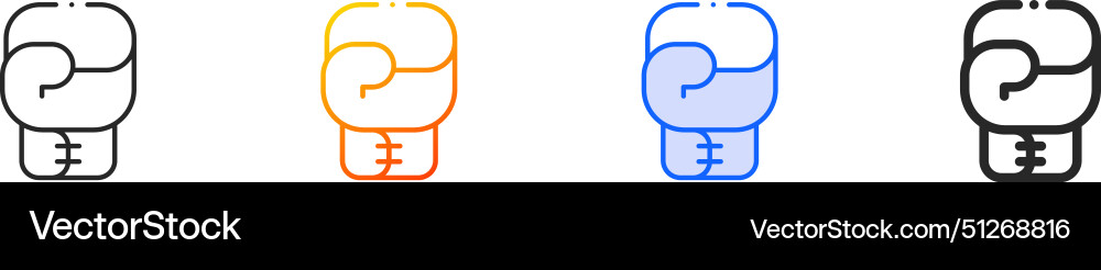 Boxing iconthin linear gradient blue stroke Vector Image
