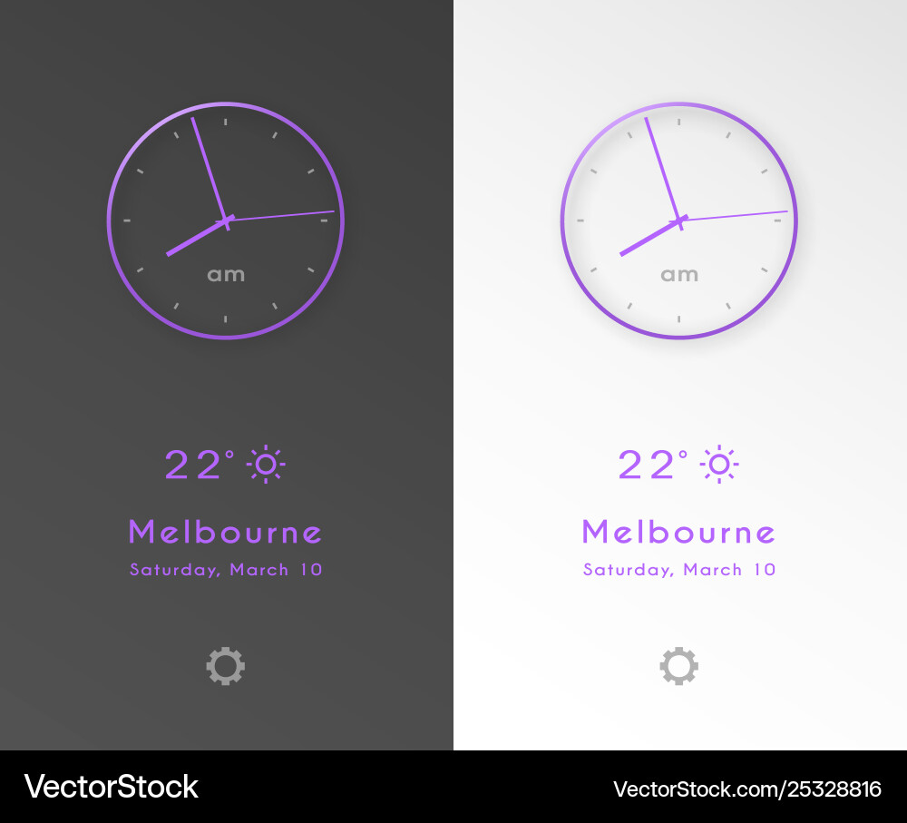 Mobile application interface design clock Mobile application interface design clock Vector Image