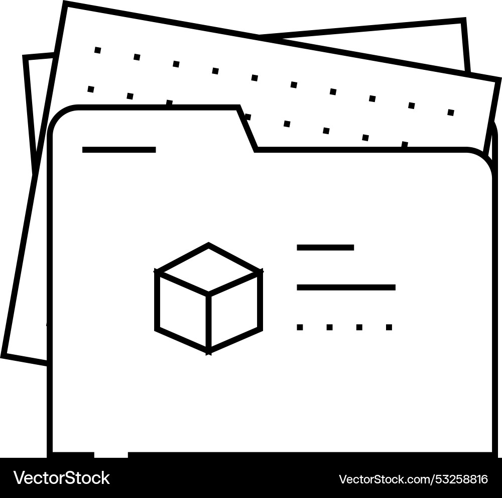 Project folder line icon Project folder line icon vector image