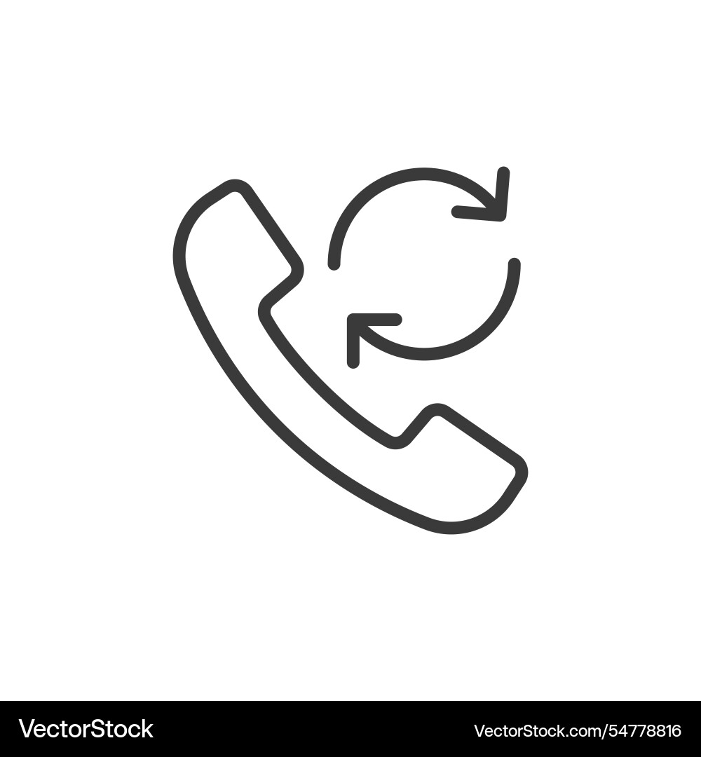 Repeated call icon in line design Repeated call icon in line design vector image