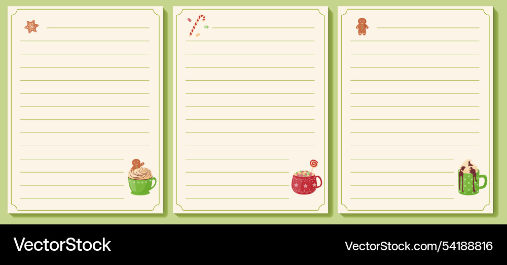 Set of lists cookbook template list Set of lists cookbook template list vector image