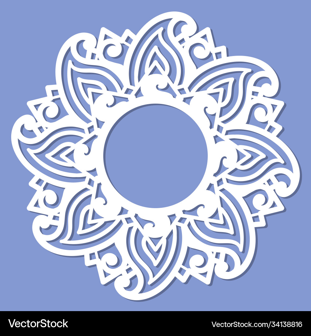 Template for laser cutting round frame with rays Template for laser cutting round frame with rays Vector Image
