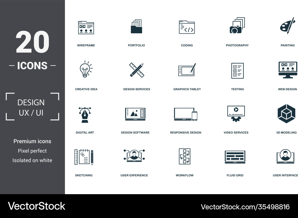 UI/UX Icon Collection - Digital Toolkit vector image