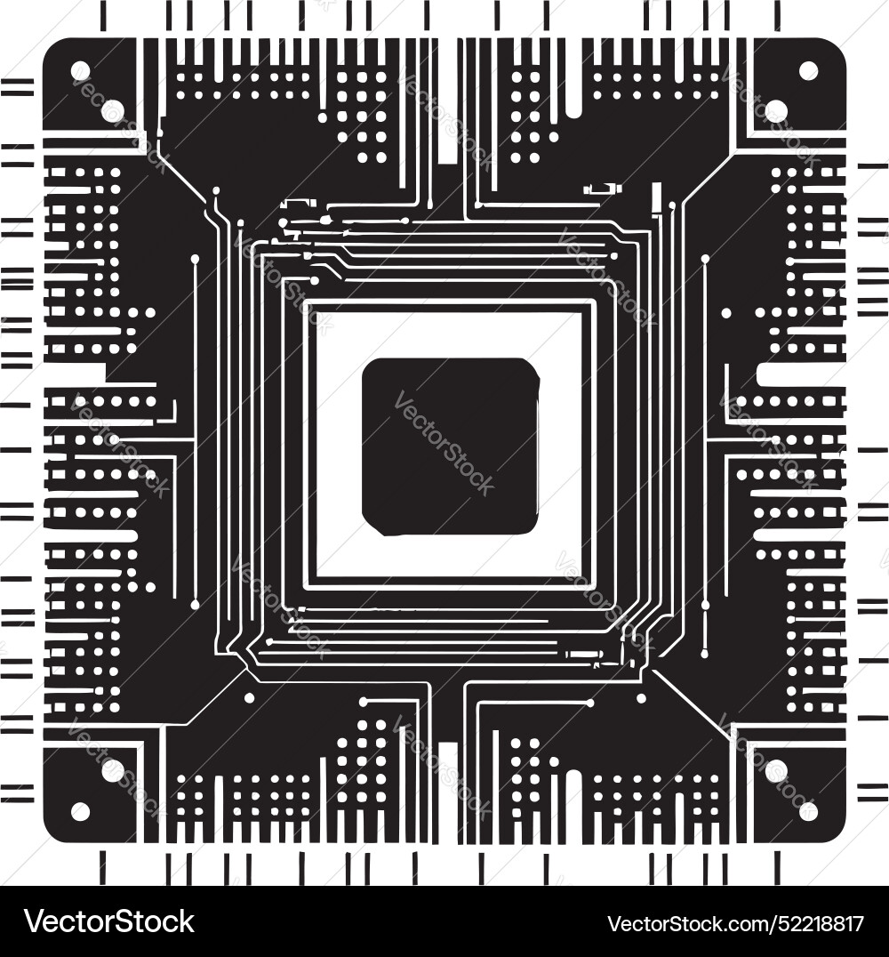 Chipmosaic intricate emblematic nanovision Vector Image