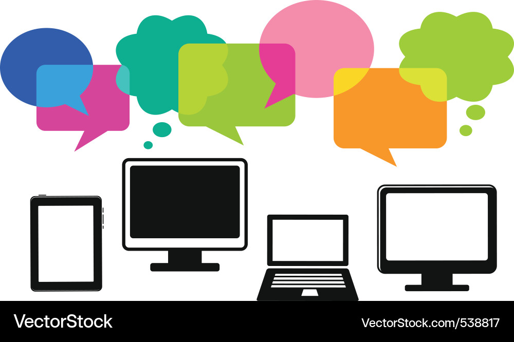 Computer Icons with Speech Bubbles vector image