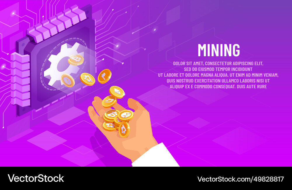 Cryptocoins from mining process vector image