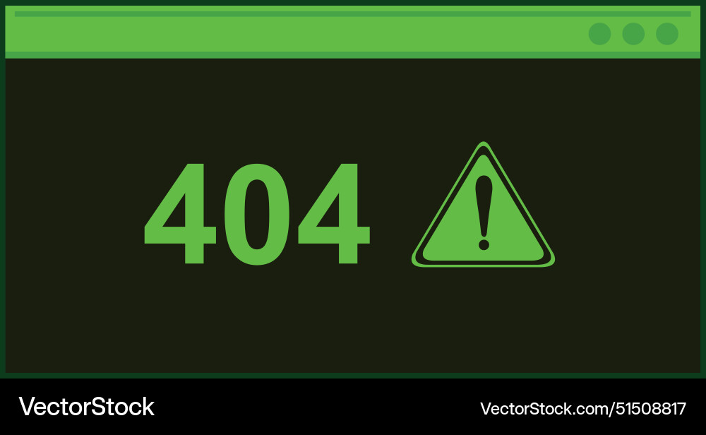Error 404 exclamation mark terminal cmd Error 404 exclamation mark terminal cmd vector image