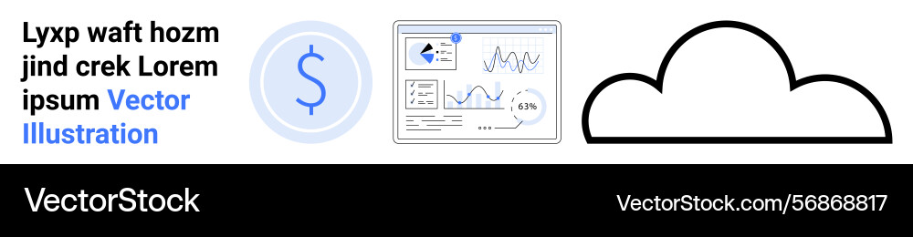 Financial data analysis with cloud computing vector image