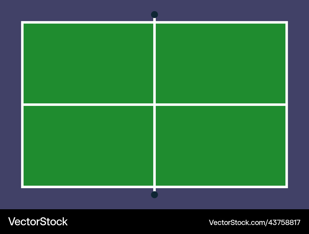 Flat pin pong table top view of field with line vector image