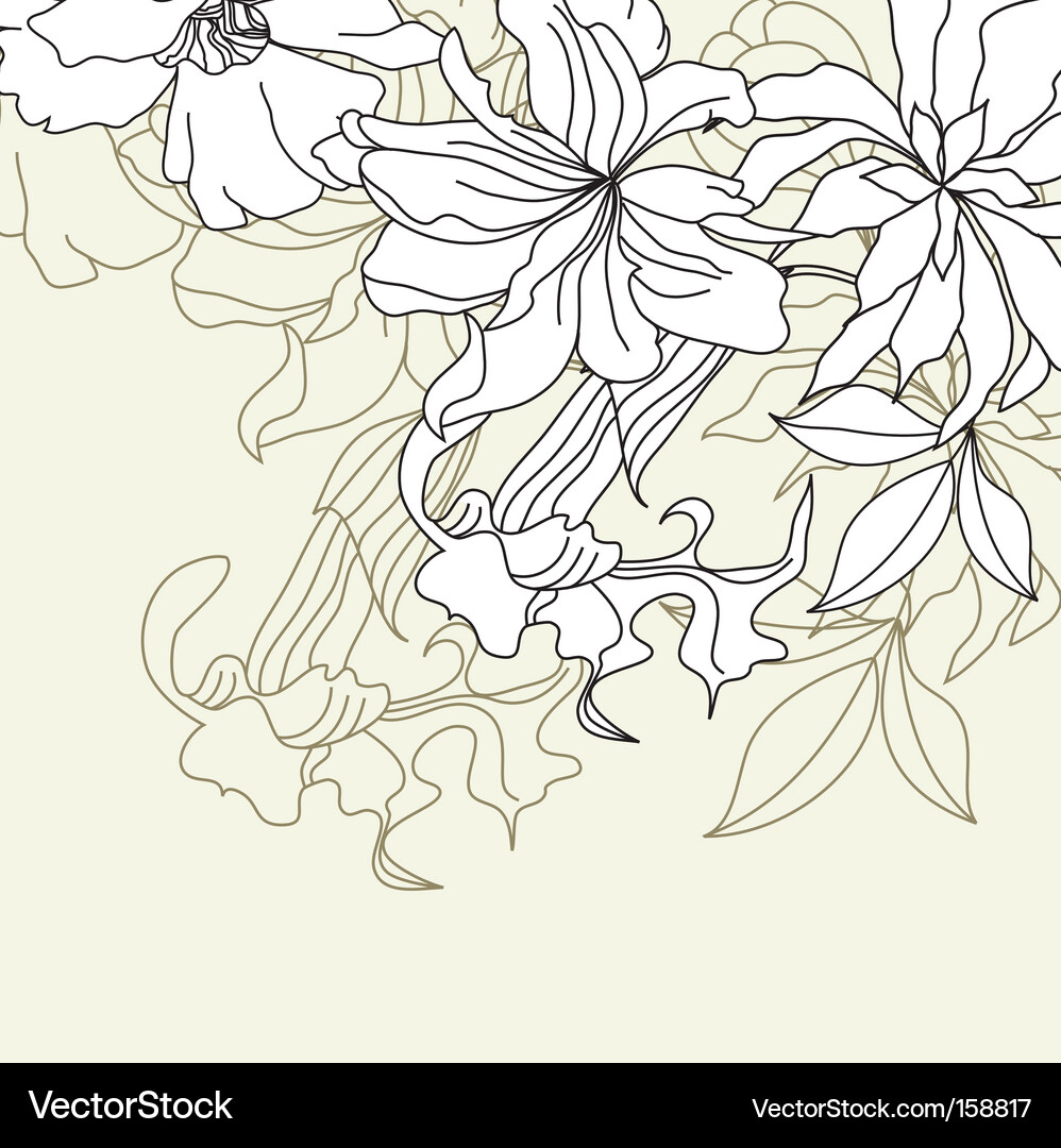 Floral Decorative Card Template Vector Image