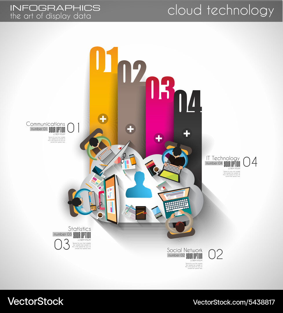 Infographic template with flat ui icons for ttem Vector Image