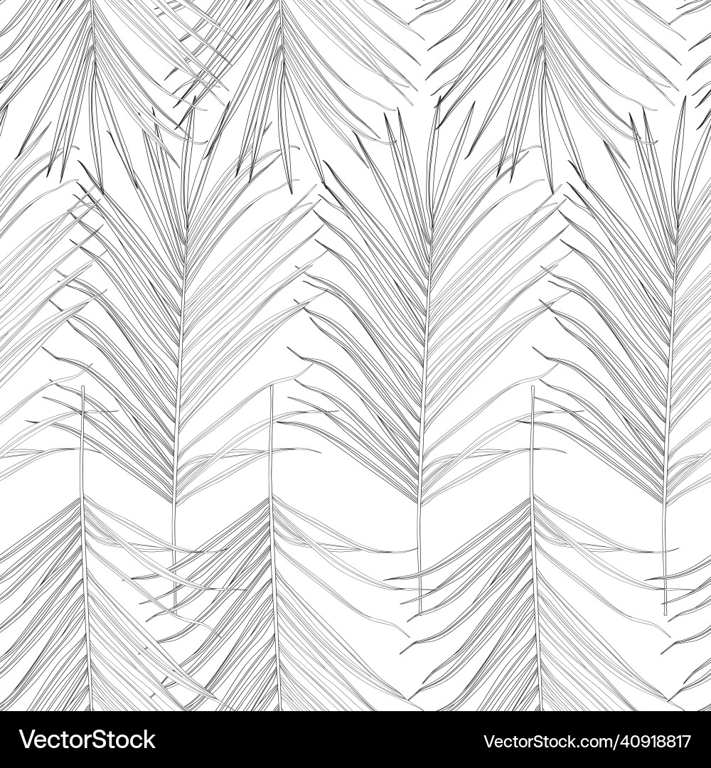 Nature seamless pattern hand drawn tropical Nature seamless pattern hand drawn tropical vector image
