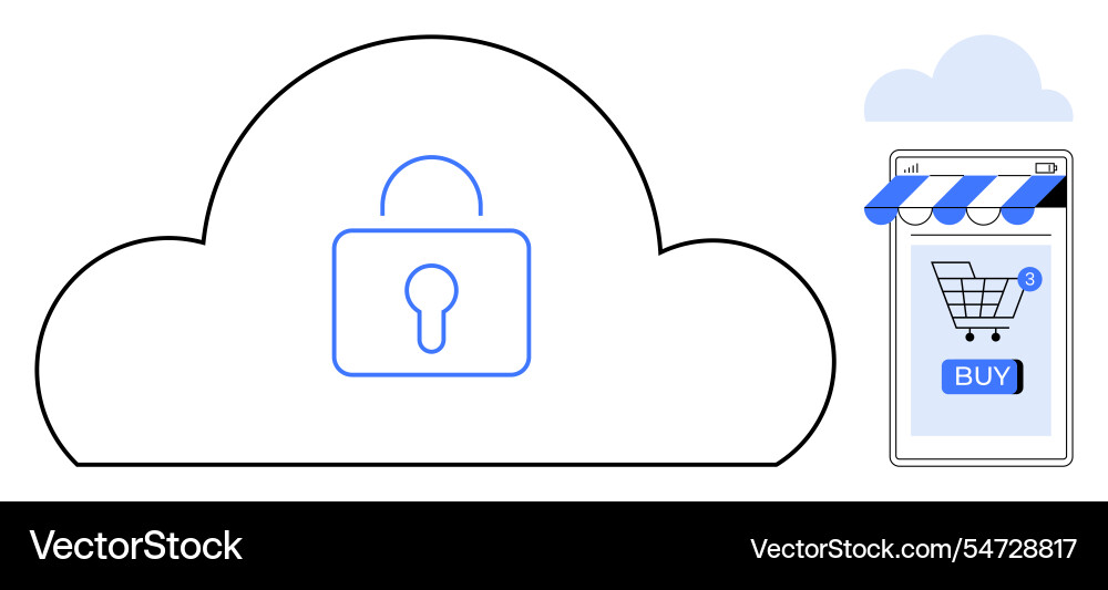 Secure cloud storage for e-commerce transactions Vector Image