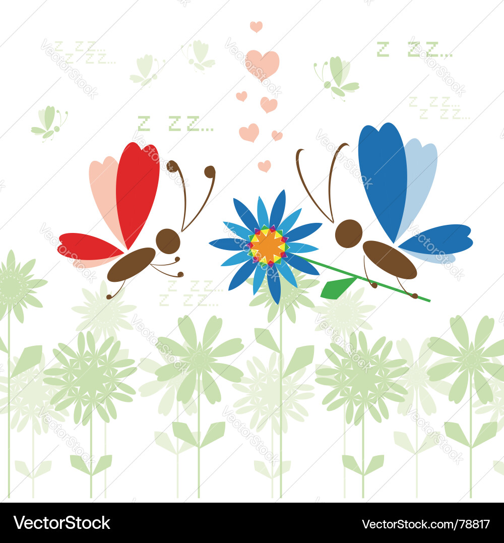 Summer background butterfly Royalty Free Vector Image