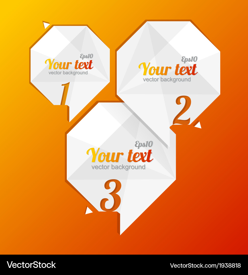 Abstract paper design text template 1 2 3 concept vector image