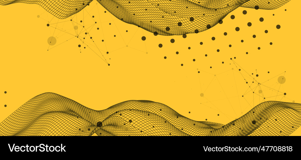 Abstract wave is made in a frame style template Vector Image