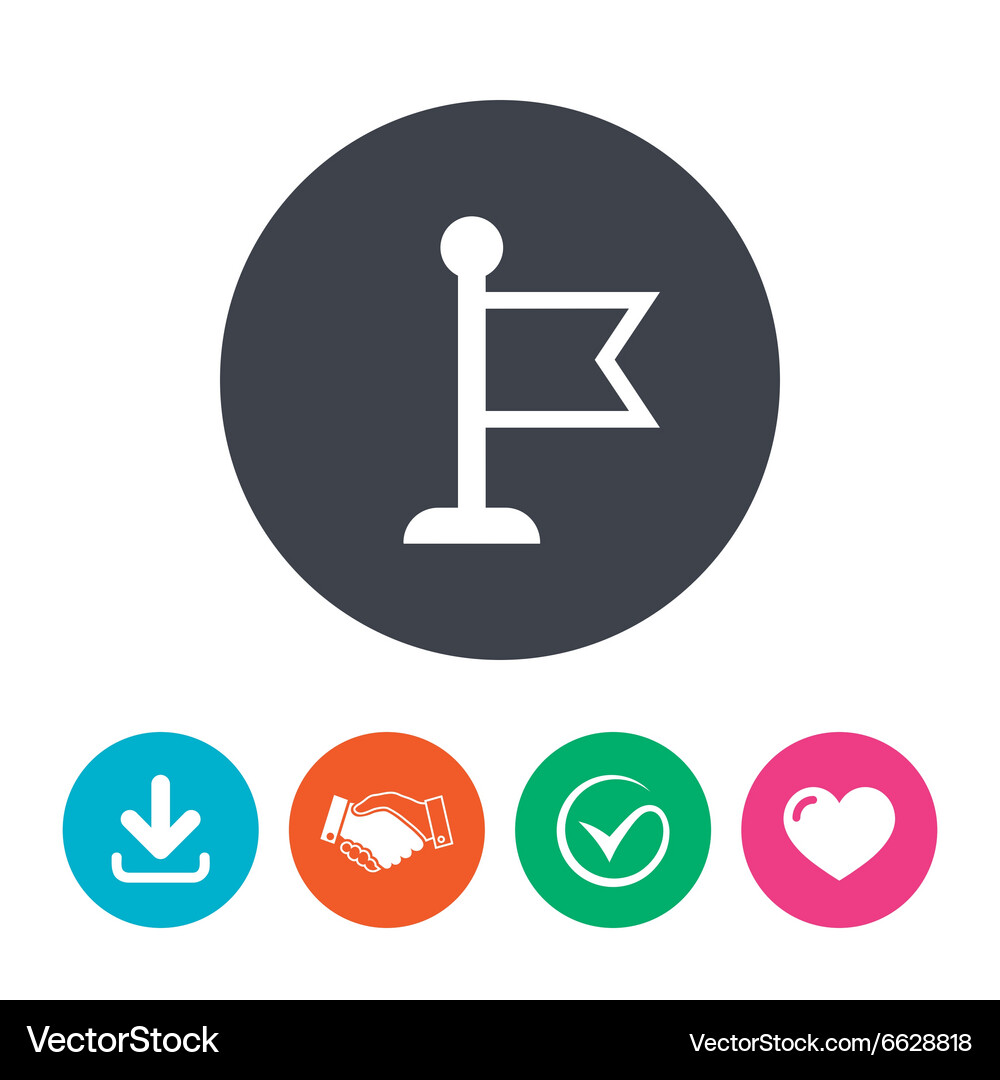Flag pointer sign icon marker symbol Vector Image