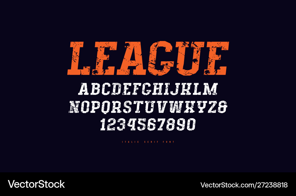 Italic serif font in sport style Italic serif font in sport style vector image