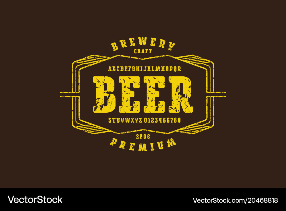 Serif font with rounded corners vector image