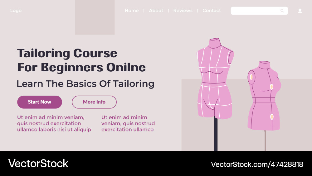 Tailoring course for beginners online learn basics Tailoring course for beginners online learn basics Vector Image