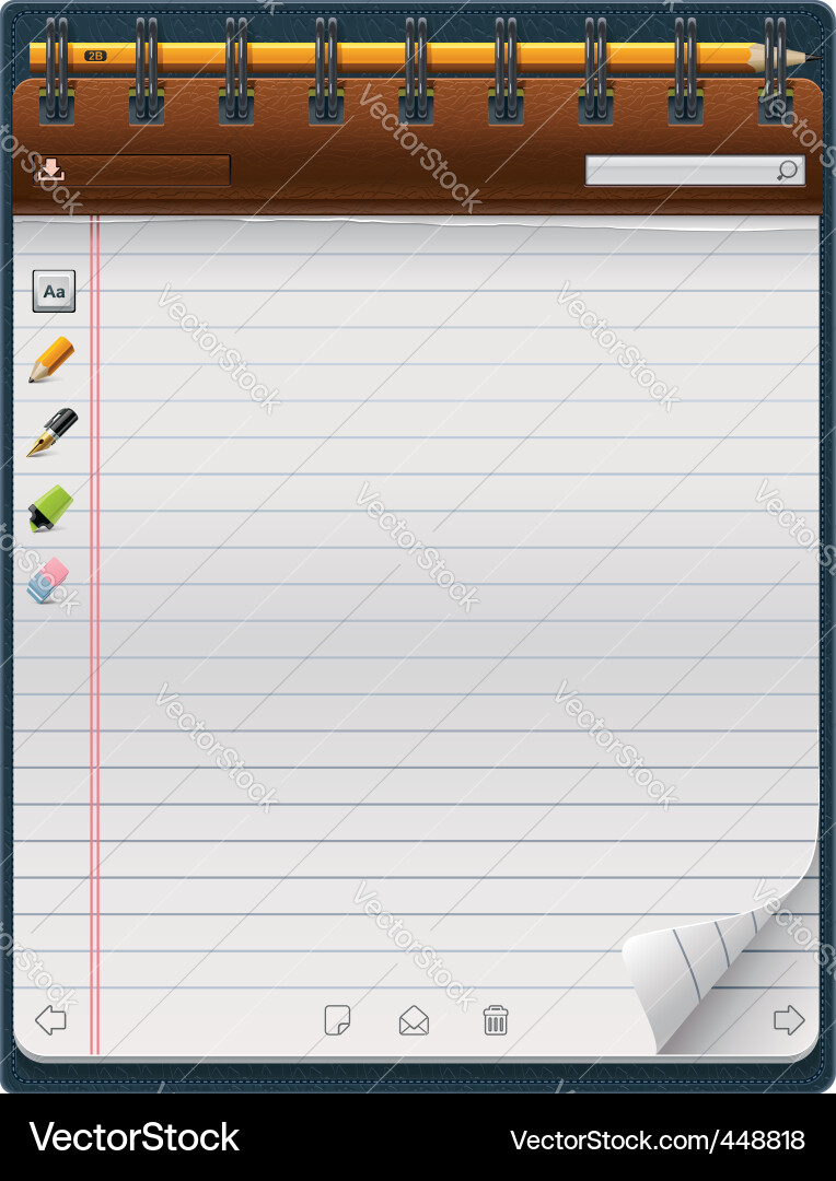 Vertical Notepad Template vector image