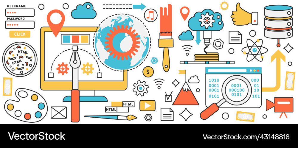 Web App Development Technology vector image