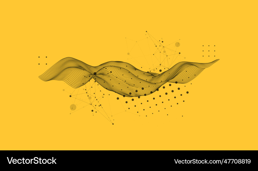 Abstract wave is made in a frame style template vector image