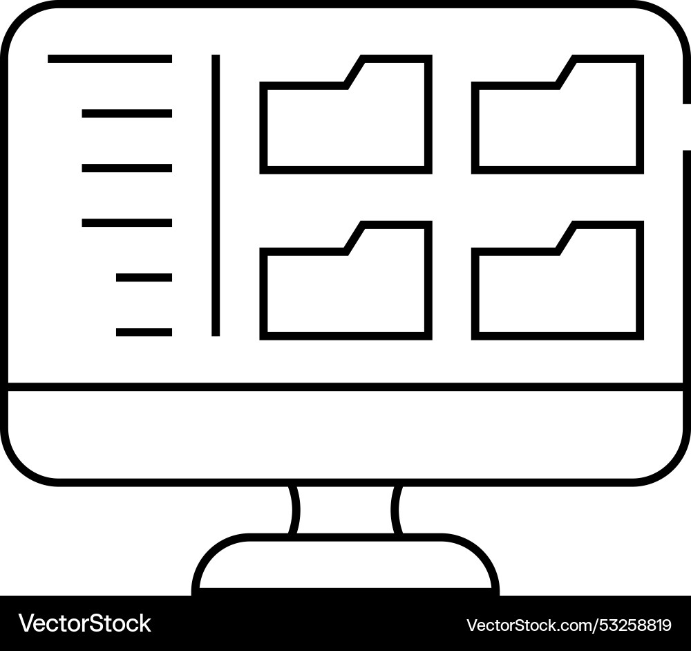 Browse folder line icon Browse folder line icon vector image