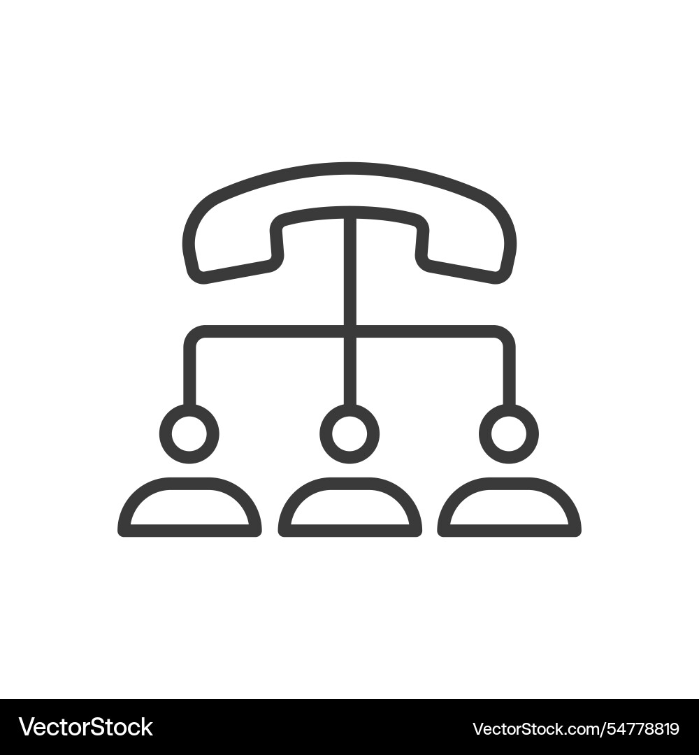 Cold calling icon in line design vector image