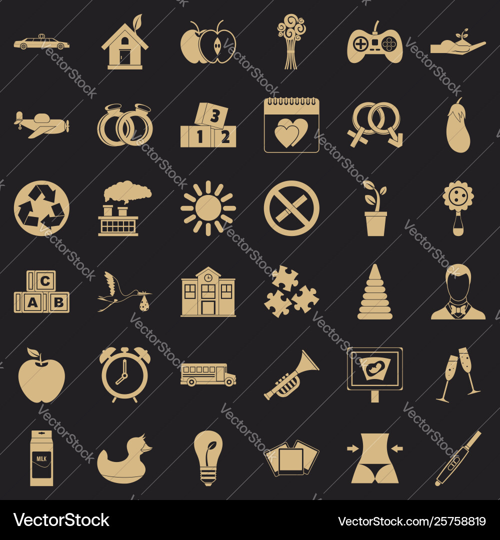 Decree icons set simple style Vector Image