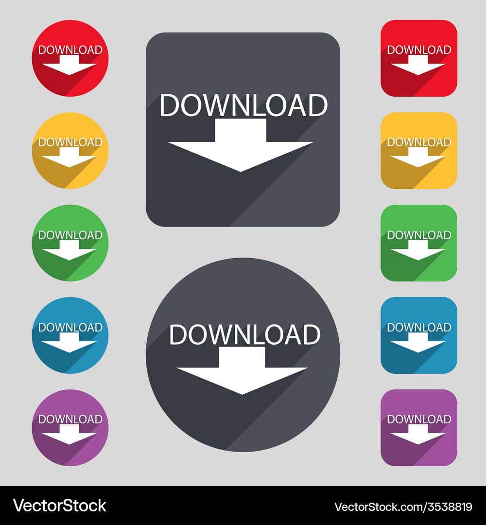 Download icon upload button load symbol set Vector Image