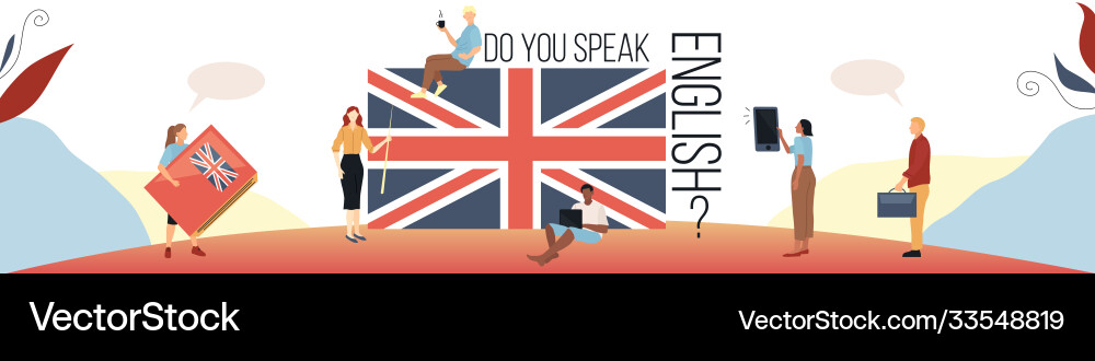Language Learning Concept with Flag Vector Image