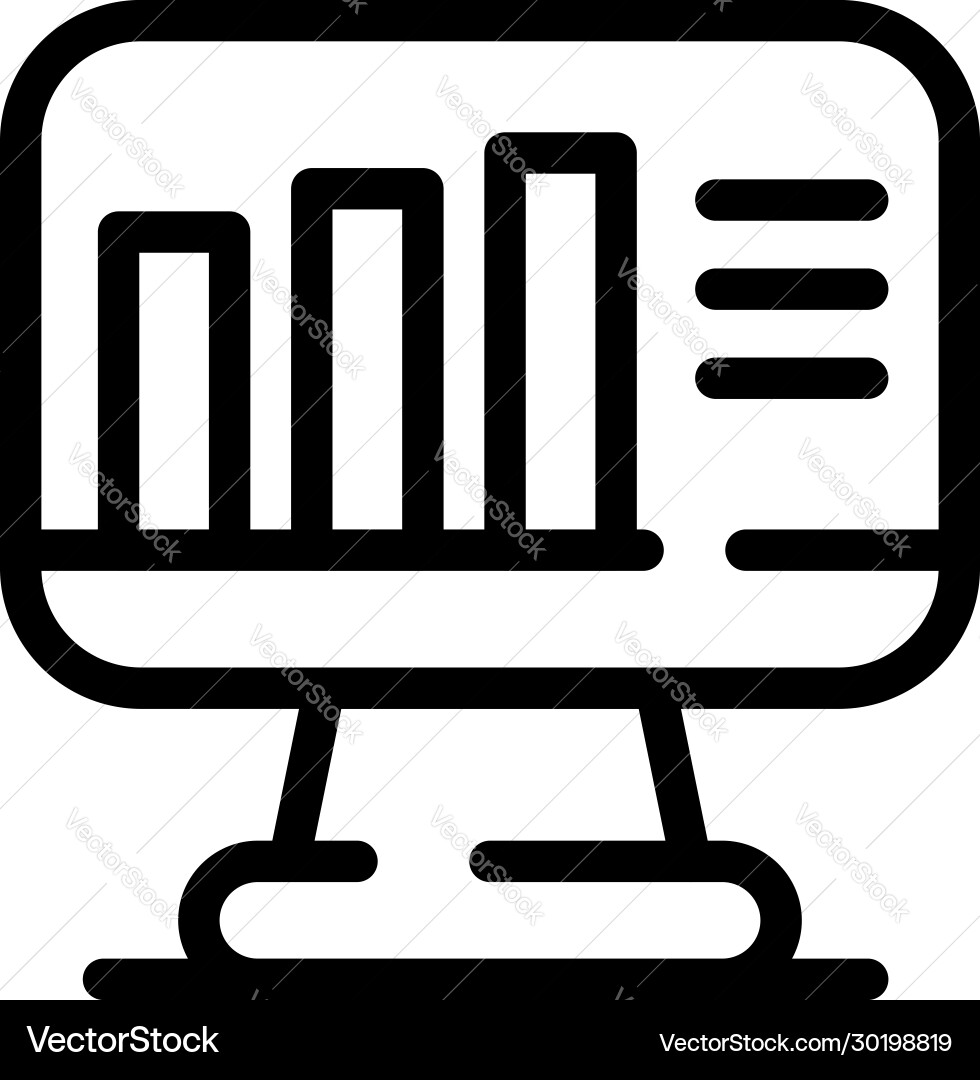 Monitor graph chart icon outline style Monitor graph chart icon outline style vector image